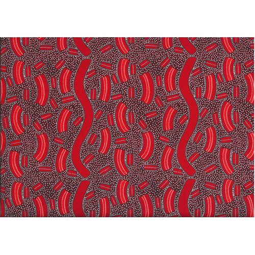 Mulga Seed (Dark Red) - Aboriginal design Fabric