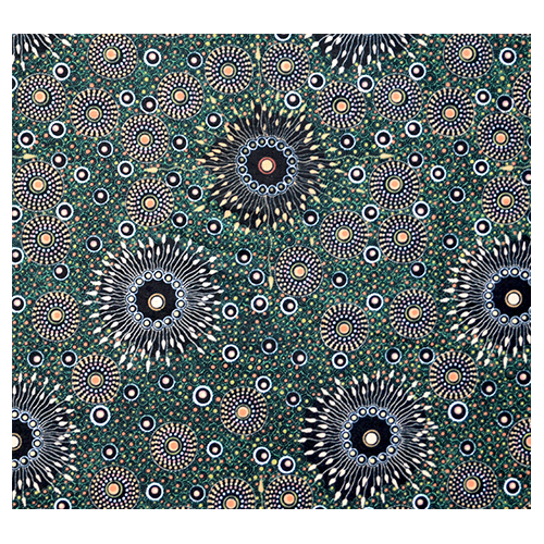 Onion Dreaming (Forest Green) - Aboriginal design Fabric