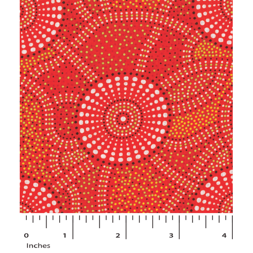 Kangaroo Path 2 (Coral) [RAYON] - Aboriginal design Fabric
