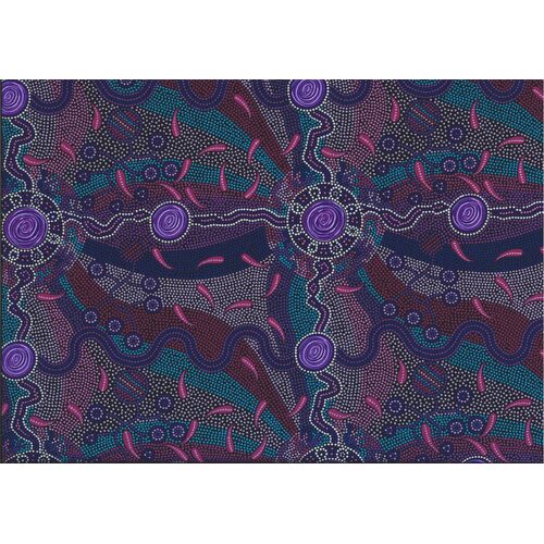 Roaring Forties (Purple) - Aboriginal design Fabric