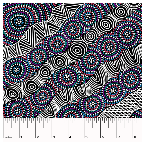 Salt Lake [Black] - Aboriginal design Fabric