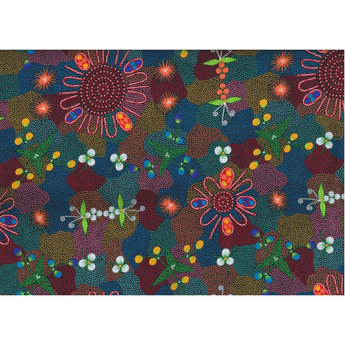 Bush Orange (Red) [SCRAP 1.5M] - Aboriginal design Fabric