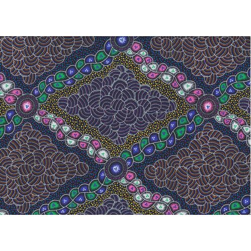 Bush Waterhole (Purple) [SCRAP 2M] - Aboriginal design Fabric