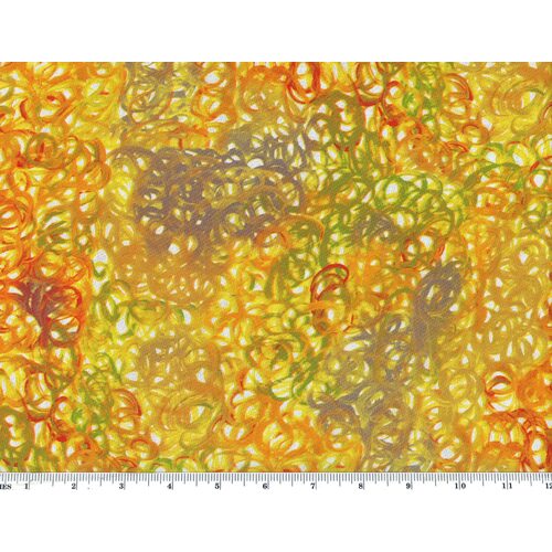Fallen Leaves (Yellow) SCRAP [.45m]- Aboriginal design Fabric