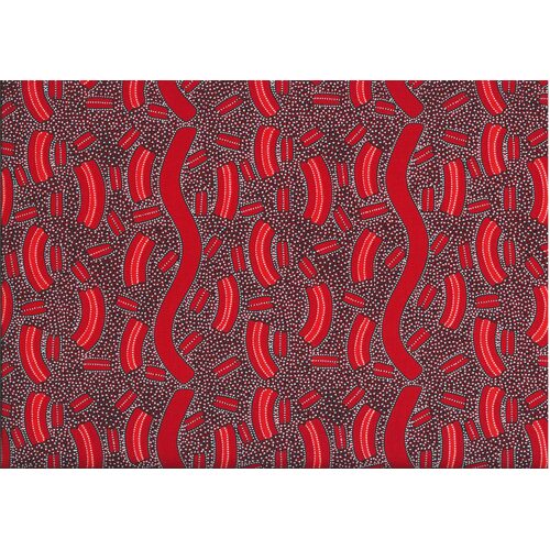 Mulga Seed (Dark Red) [SCRAP 1M] - Aboriginal design Fabric