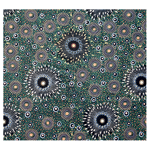 Onion Dreaming (Forest Green) [SCRAP 0.65M] - Aboriginal design Fabric