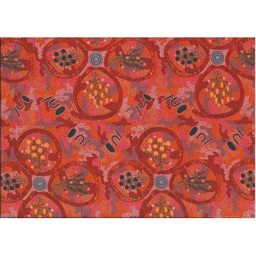 Popular Bush Tucker (Brown) [SCRAP 1.3M] - Aboriginal design Fabric