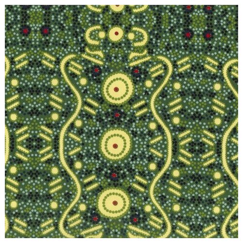 Water Dreaming (Green) SCRAP [.3M] - Aboriginal design Fabric