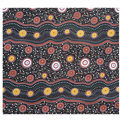 Wild Beans (Black) [SCRAP 0.4M] - Aboriginal design Fabric