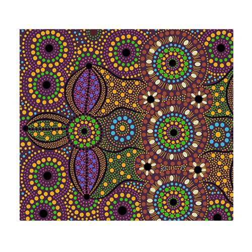 Spirit Place (Burgundy) - Aboriginal design Fabric