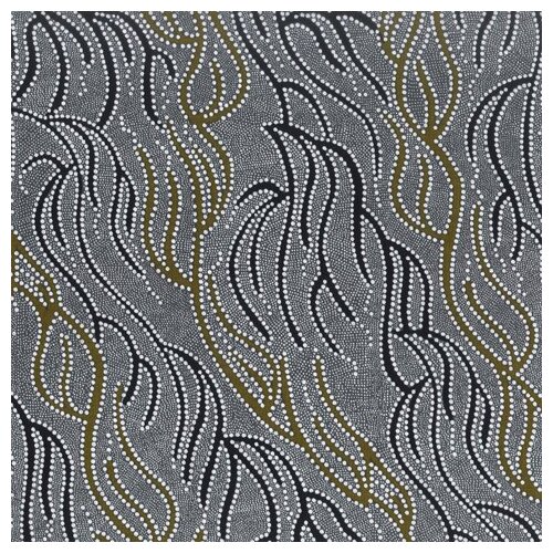 Underground Water (Black) - Aboriginal design Fabric