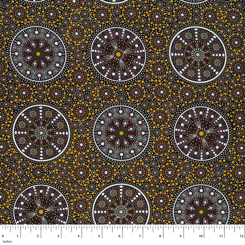 Wildflowers After Rain (Yellow) - Aboriginal design Fabric