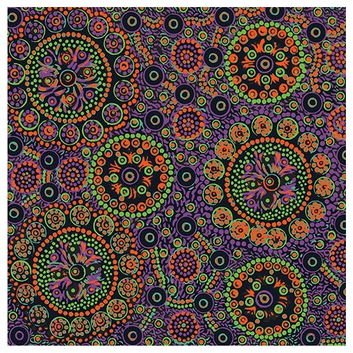 Wild Desert Flowers (Purple) - Aboriginal design Fabric