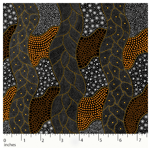 Wild Flowers Dreaming (Yellow) - Aboriginal design Fabric