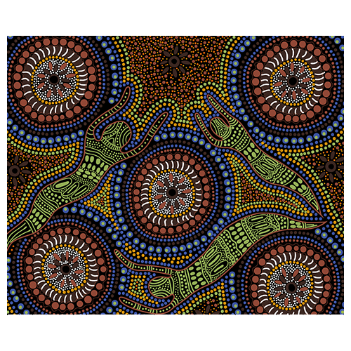 Winter Spirits (Brown) - Aboriginal design Fabric