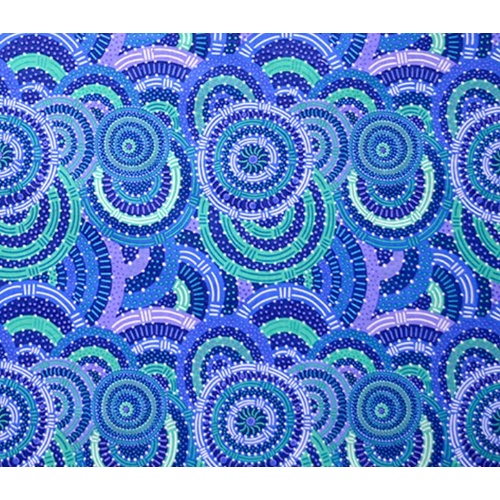 Women's Body Dreaming (Blue) - Aboriginal design Fabric