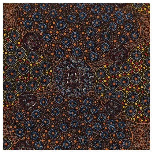 Women Collecting Water (Orange) - Aboriginal Design Fabric