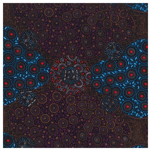 Women Collecting Water (Purple) - Aboriginal Design Fabric
