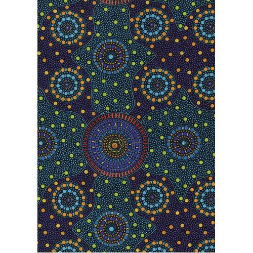 Waterhole And Riverbed (Purple) - Aboriginal Design Fabric
