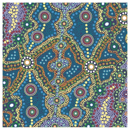 Yalke [Blue]  - Aboriginal design Fabric