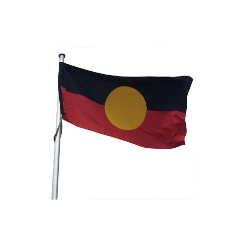 Australian Aboriginal Flagpole Flag  - Knitted Polyester [size: Large]