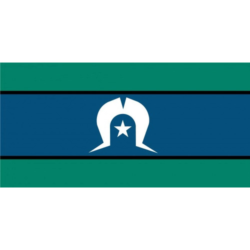 Torres Strait Islander SOUVENIR Flag with LOOPS (1500 x 750) - Screen-Printed Knitted Polyester