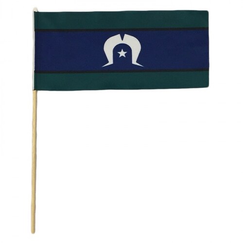 Torres Strait Islsnd Flag - Recycled PAPER Handwavers (300mm x 150mm) (Pks 25)