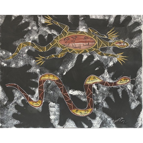 David Miller Aboriginal Art Stretched Canvas (76cm x 60cm) - My Country