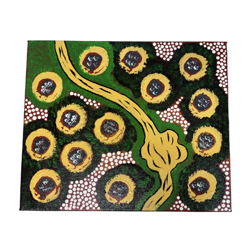 Original Aboriginal Art Painting Stretched Canvas (25cmx30cm) - After Rain