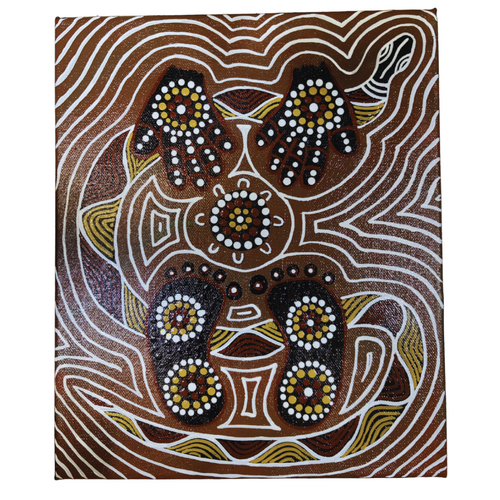 Original Aboriginal Art Painting Stretched Canvas (25cmx30cm) - Creation on Country