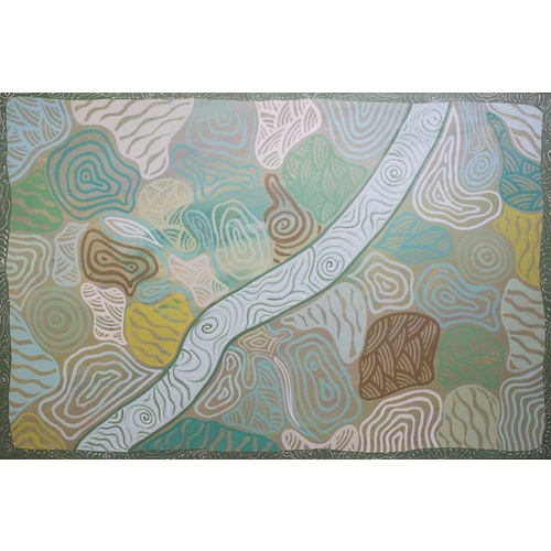 David Miller Aboriginal Art Stretched Canvas (90cm x 60cm) - Bush Tucker Story
