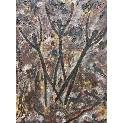 David Miller Aboriginal Art/Painting Stretched Canvas (60cm x 80cm) - The Cave