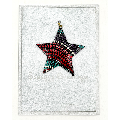 Better World Aboriginal Art Christmas Decoration Card - Waterhole
