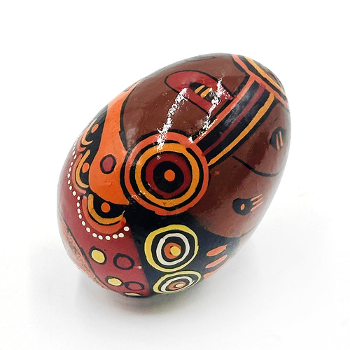 Hailstorm Dreaming Handmade BOXED Decorative Lacquered Egg & Stand - Better World Aboriginal Art 