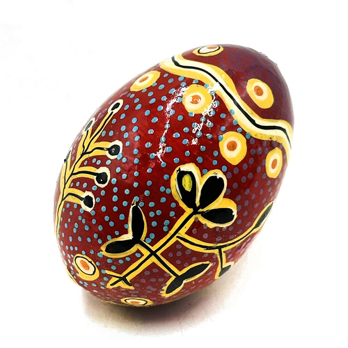 Yam and Bush Tomato Dreamings BOXED Handmade Decorative Lacquered Egg & Stand - Better World Aboriginal Art