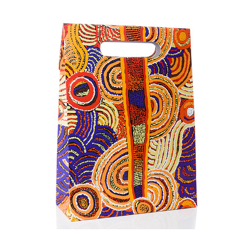Papulankutja Aboriginal Art Paper Gift Bag (29cm) - Mulga Country
