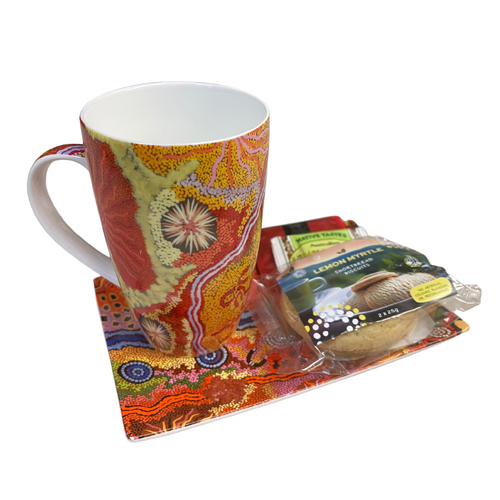 Better World Aboriginal Aboriginal Art China Mug/Tray Morning Tea Giftpack