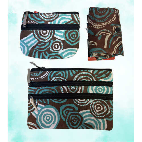 Jijaka Aboriginal Art 3pce Giftset - Riverstones (Teal)