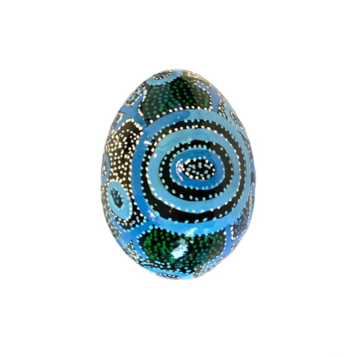 Better World Aboriginal Art Handpainted Decorative Lacquered Egg & Stand - Pikilyi 