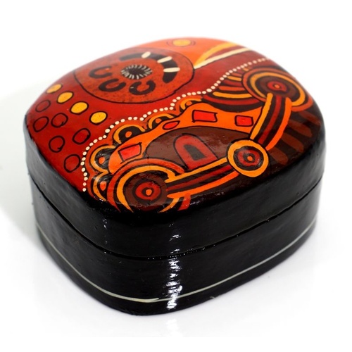 Better World Aboriginal Art Lacquered Medium Box - Hailstorm Dreaming