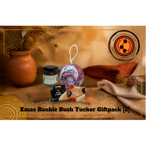 Xmas 7cm Bauble Bush Tucker Giftpack [2] - Dreamtime Kullilla-Art