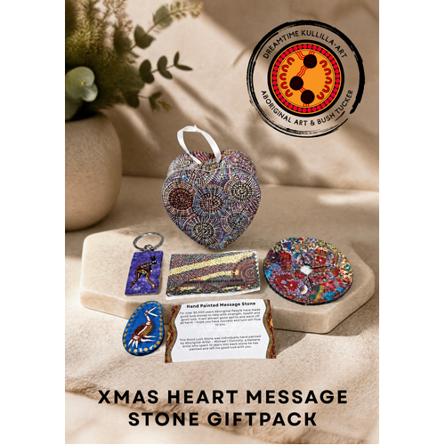 Xmas Heart Message Stone Giftpack - Dreamtime Kullilla-Art