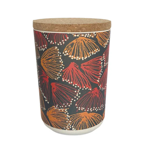 Utopia Aboriginal Art Bamboo Fibre 15m Cannister (Large) - Gum Blossums
