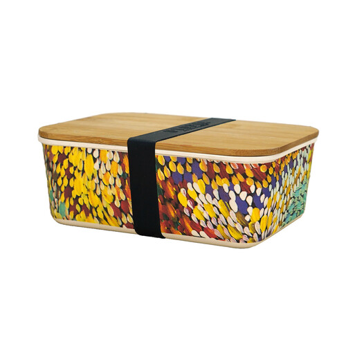 Utopia Aboriginal Art Bamboo Lunch Box - Firesparks