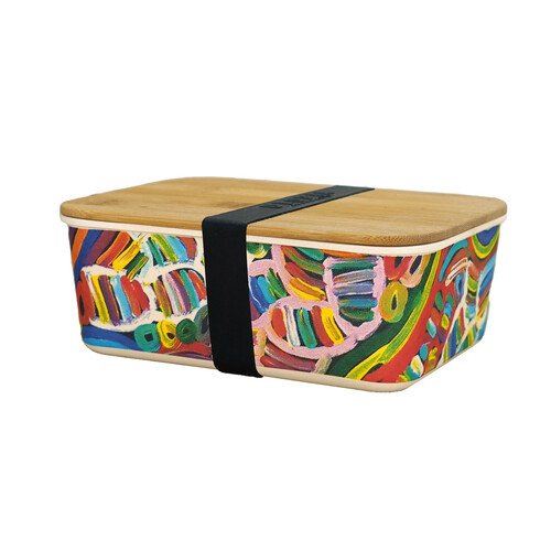 Utopia Aboriginal Art Bamboo Lunch Box - My Mothers Story