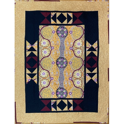 Aboriginal design Quilted Blanket (164cm x 125cm) # 10