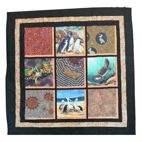 Aboriginal design Quilted Blanket (138cm x 135cm) # 22