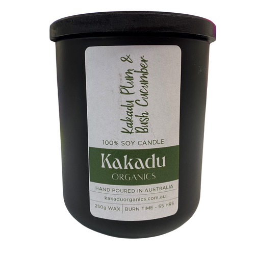Kakadu Scented 100% Soy Candle - Kakadu Plum & Bush Cucumber (250g wax)