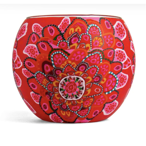 Gathering of Hearts Tealight Candle Holder (11cm) - Koh Living Aboriginal Art 