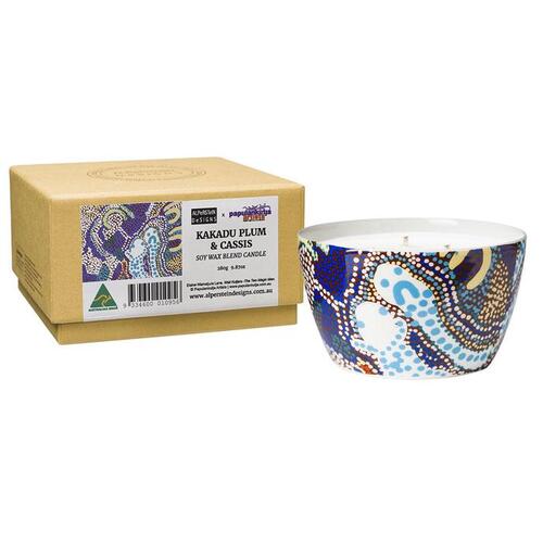 Papulankutja Aboriginal Art Soy Blend Wax Candle (280g) - Kakadu Plum & Cassis